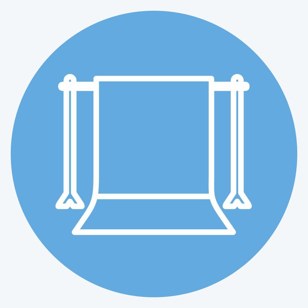 icono de soporte trasero en estilo moderno de ojos azules aislado en fondo azul suave vector