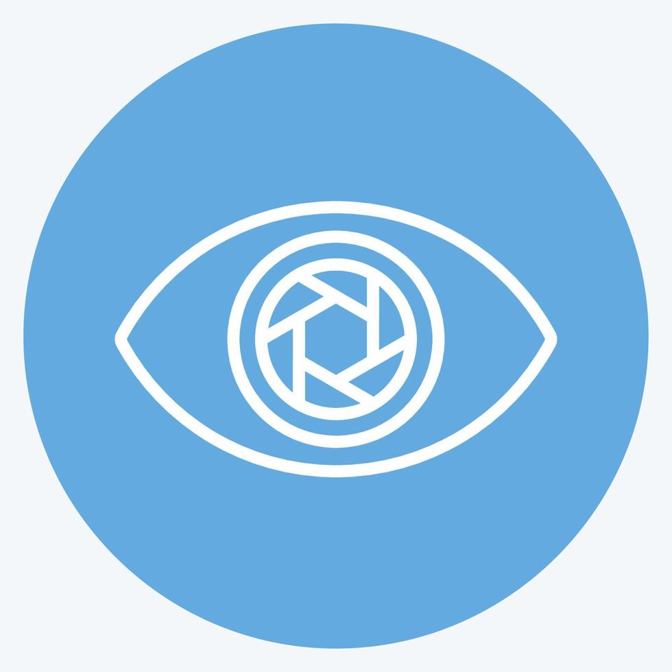 Eye Icon in trendy blue eyes style isolated on soft blue background vector