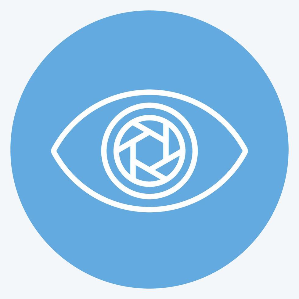 icono de ojo en estilo moderno de ojos azules aislado en fondo azul suave vector