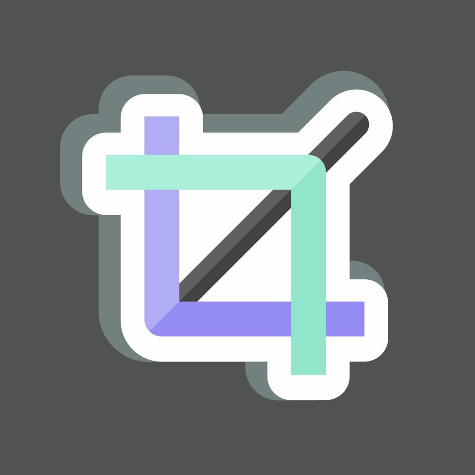 Crop Sticker in trendy isolated on black background vector