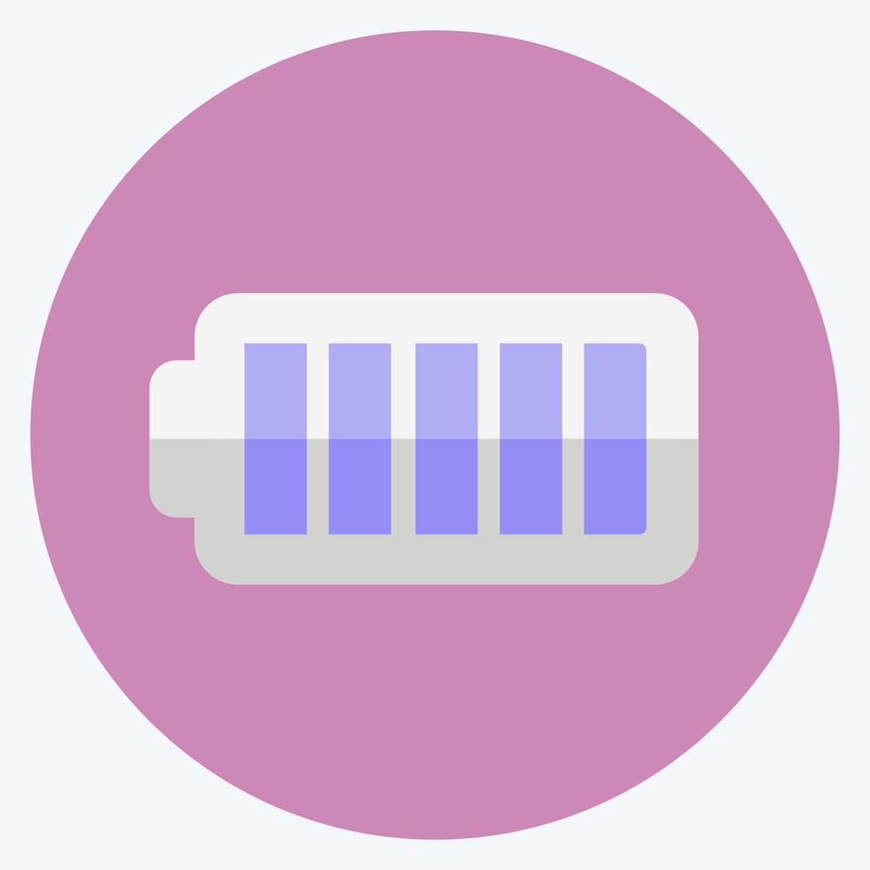 Full Battery Icon in trendy flat style isolated on soft blue background vector