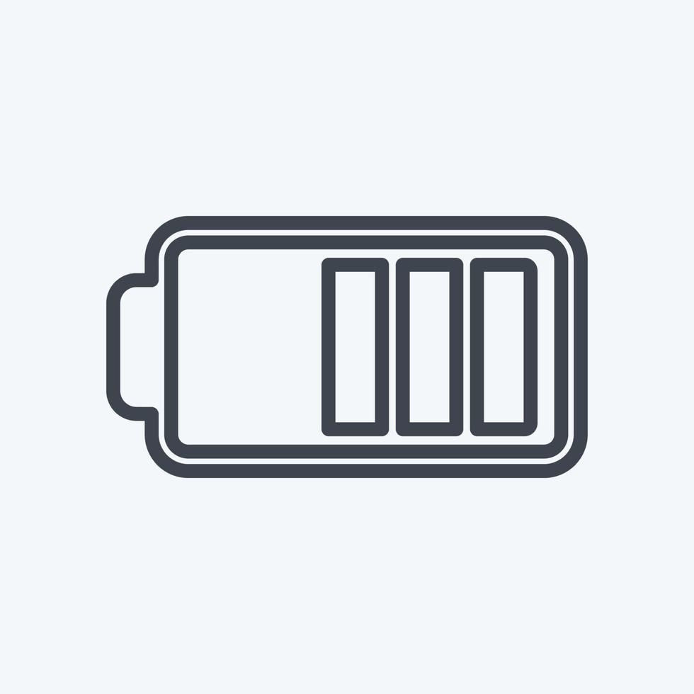 Half Battery Icon in trendy line style isolated on soft blue background vector