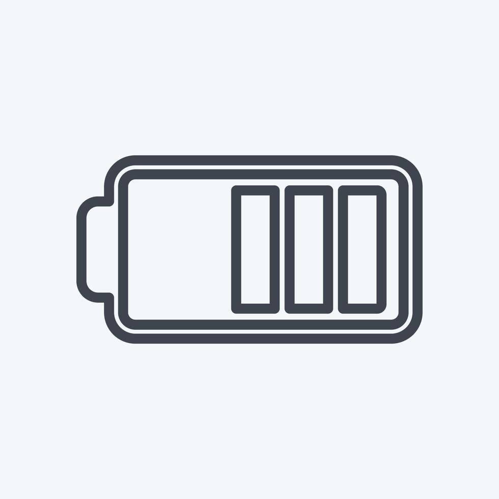 Half Battery Icon in trendy line style isolated on soft blue background vector