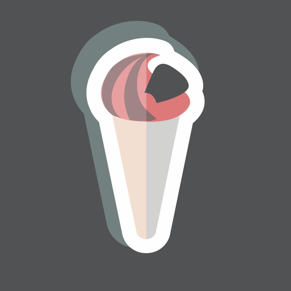 Icecream Sticker in trendy isolated on black background vector