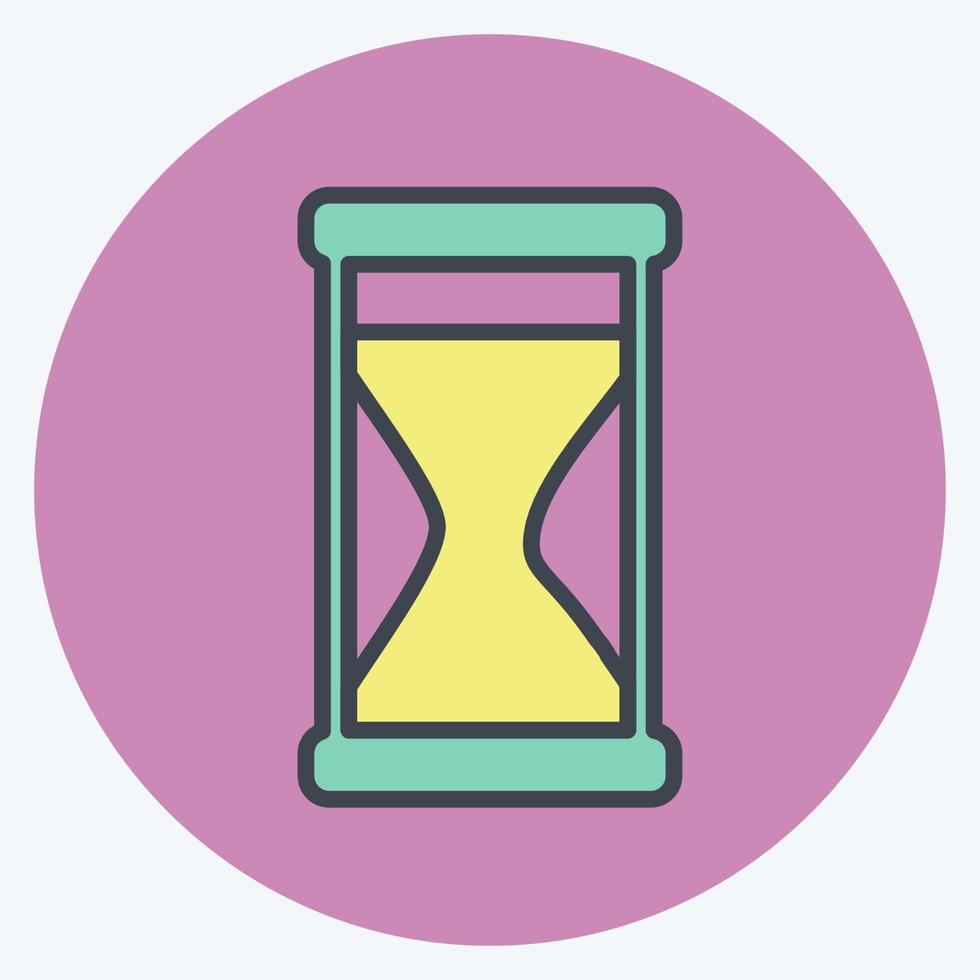 Sand Glass Icon in trendy color mate style isolated on soft blue background vector