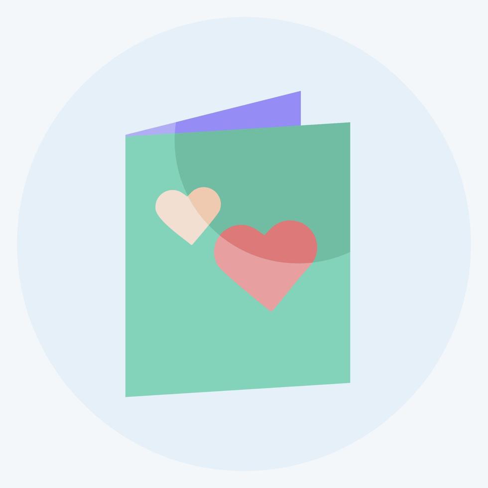 icono de la tarjeta de invitación en un estilo moderno y plano aislado en un fondo azul suave vector