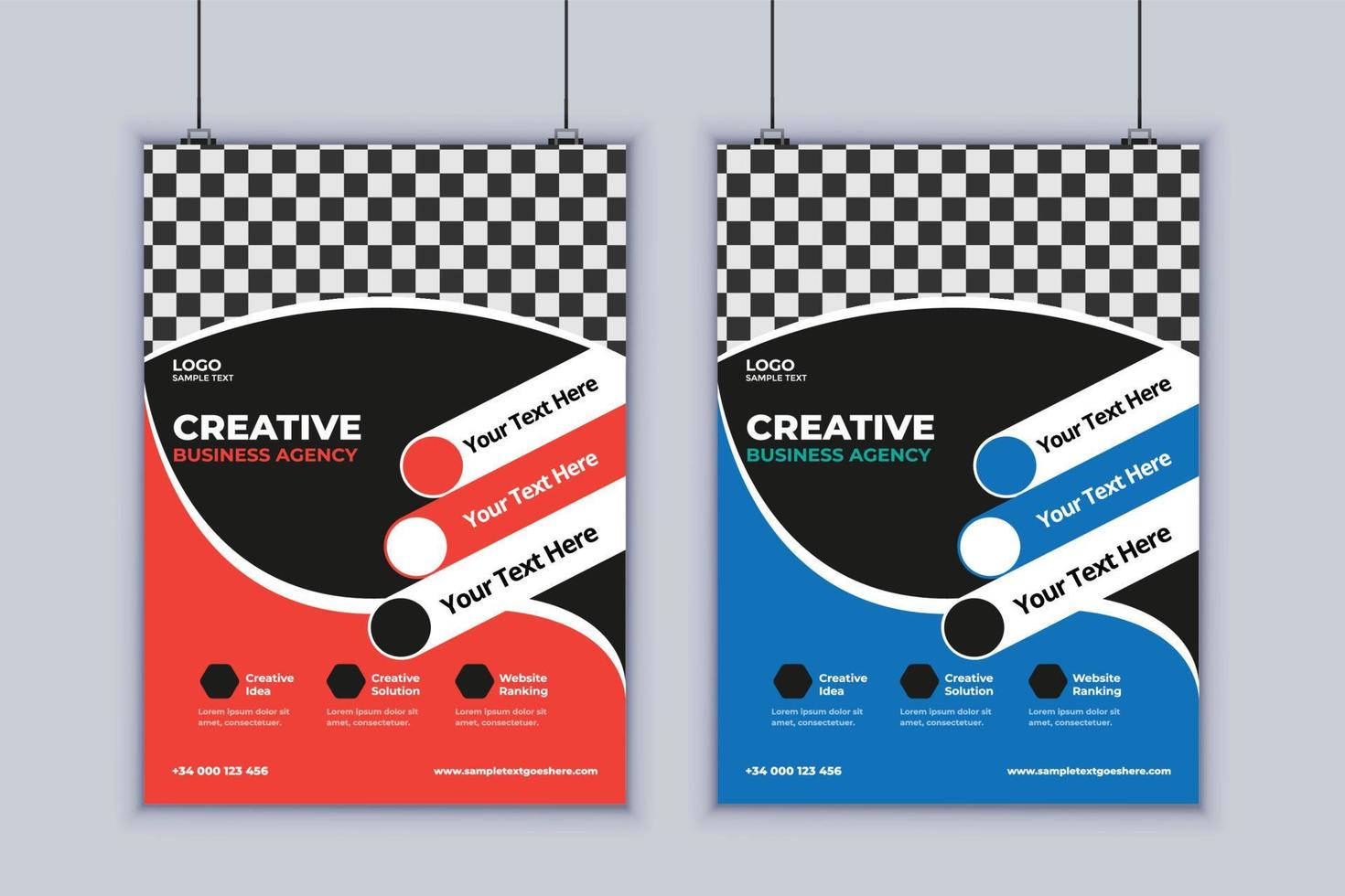 Digital Agency Flyer Design. Business Flyer Design. Vector Design Template. 2 Page Flyer Design. Modern Layout