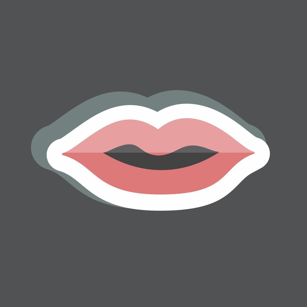 Lips Sticker in trendy isolated on black background vector