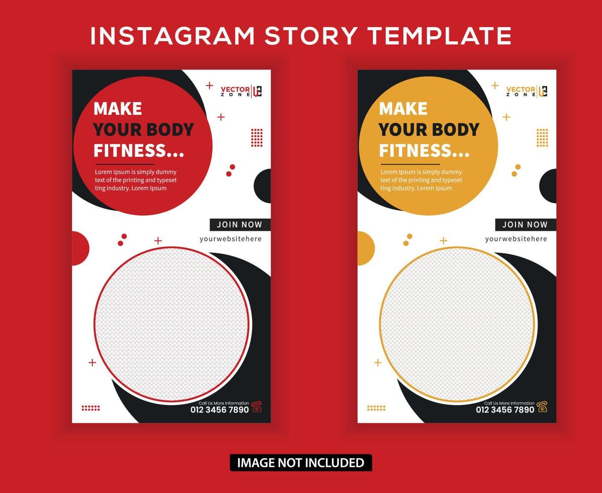 instagram women gym story post template vector