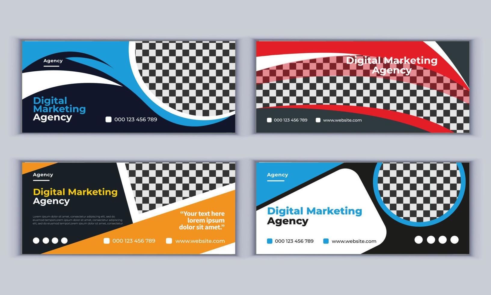 Digital Marketing Agency Banner Design. Business Banner Design. Modern Layout Design. Vector Design. 4 Page Banner Design
