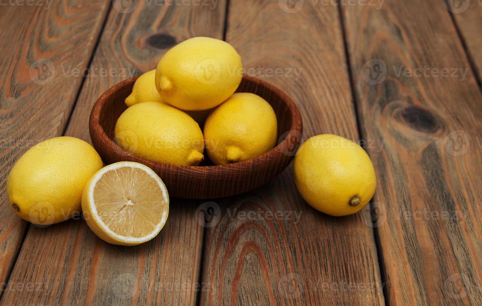 Fresh ripe lemons photo