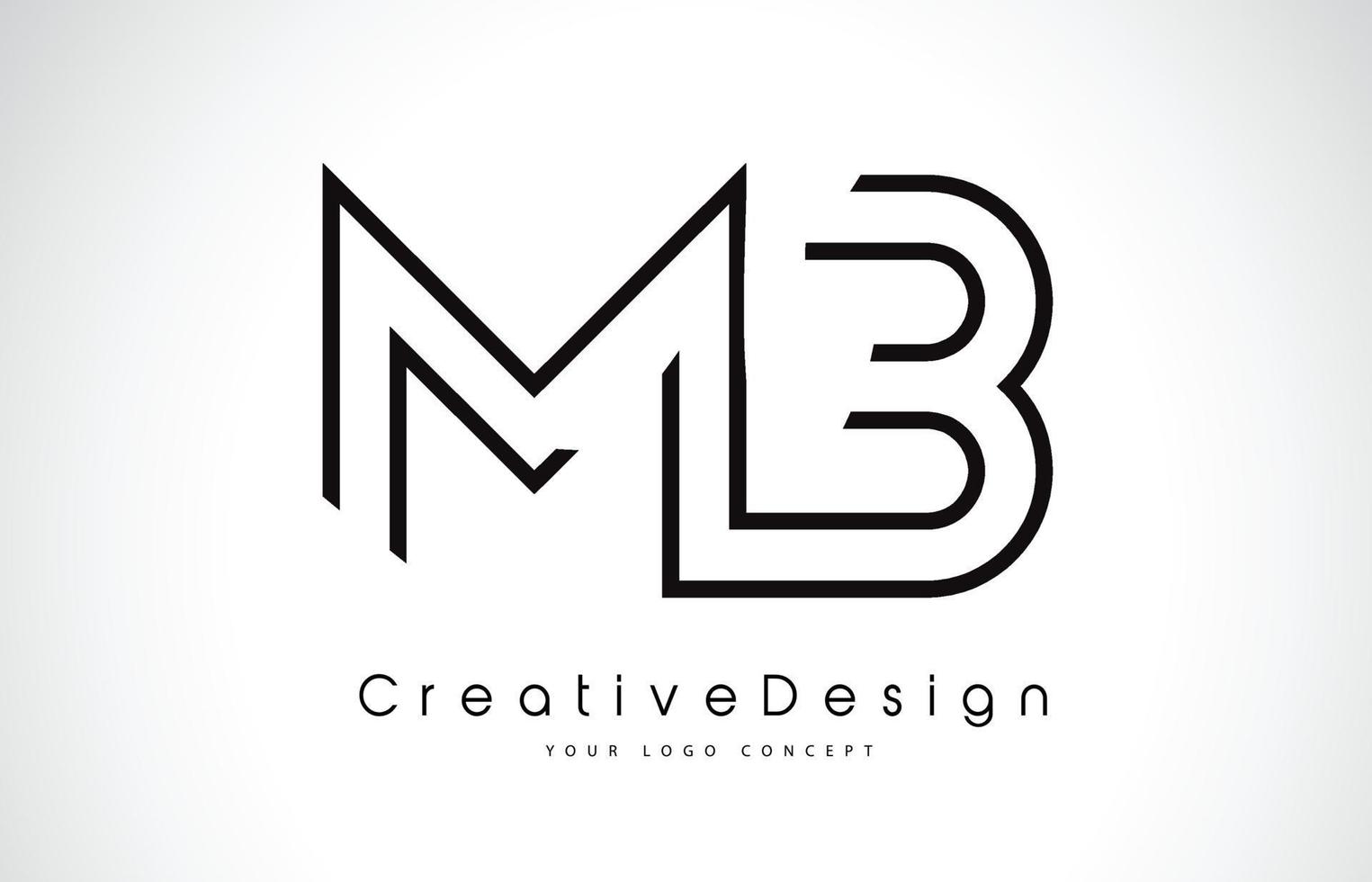 MB M B Letter Logo Design in Black Colors. vector