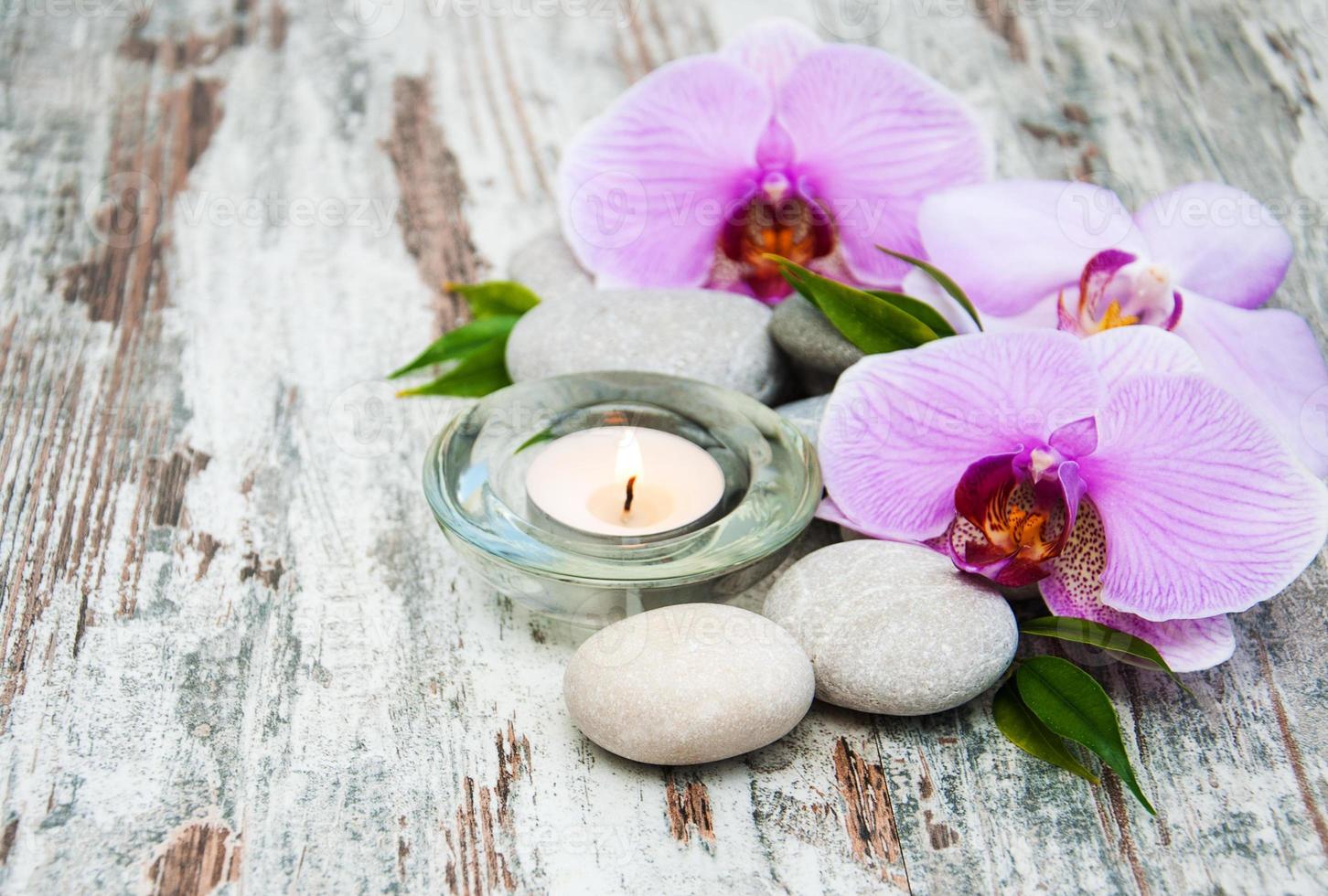 Spa products with orchids photo