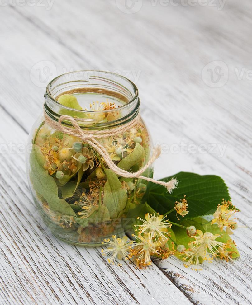 linden flowers in a jar photo