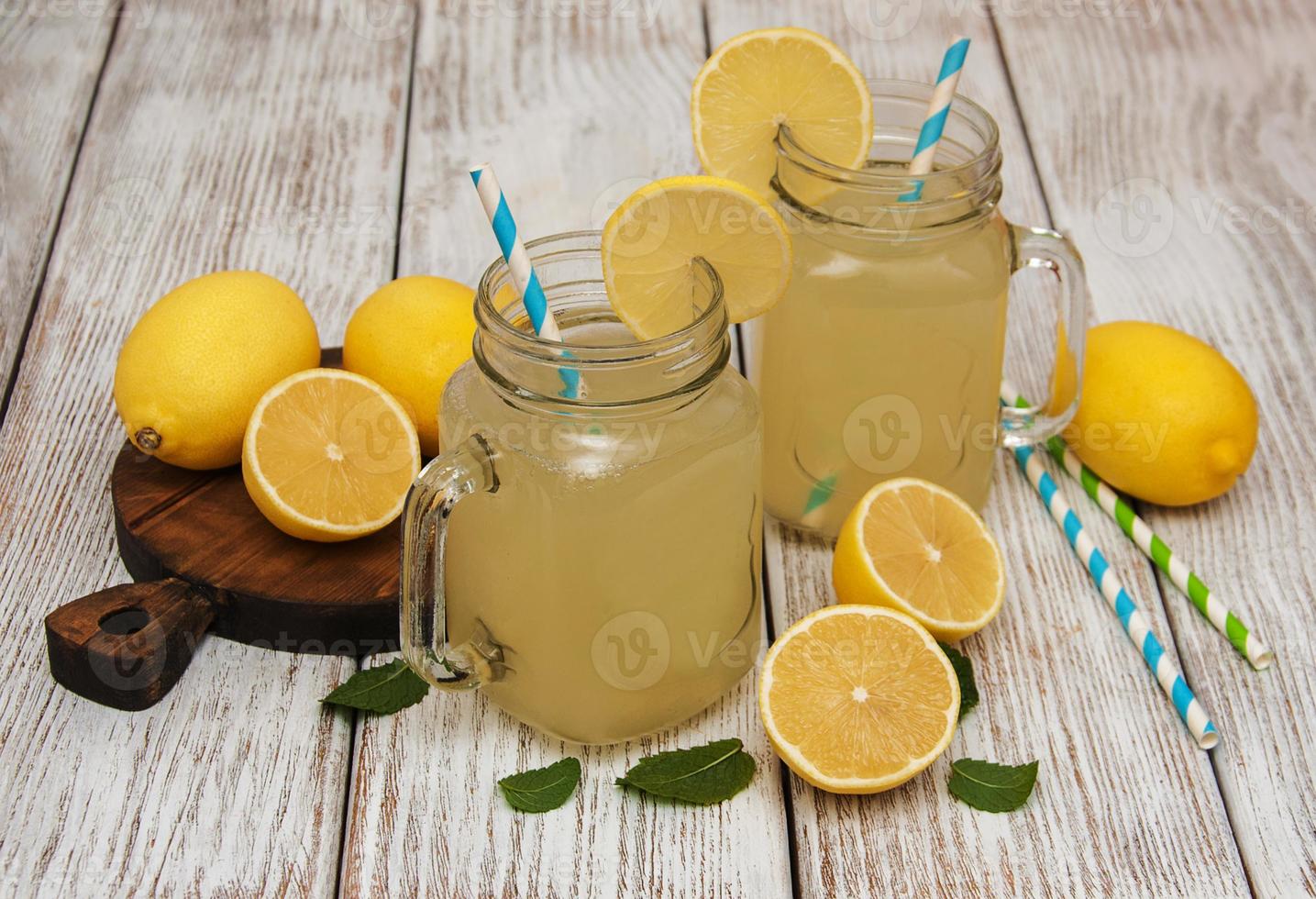 Jars of lemon juice photo