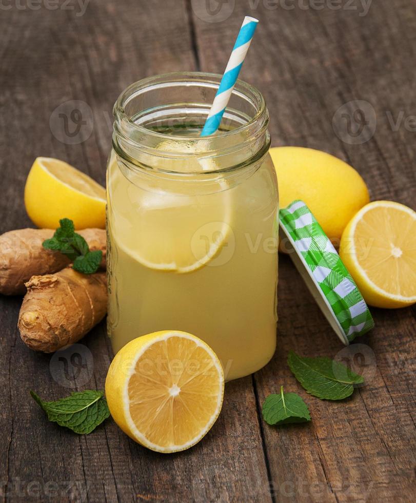 Jars of lemon juice photo