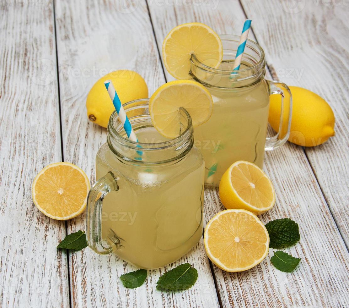 Jars of lemon juice photo