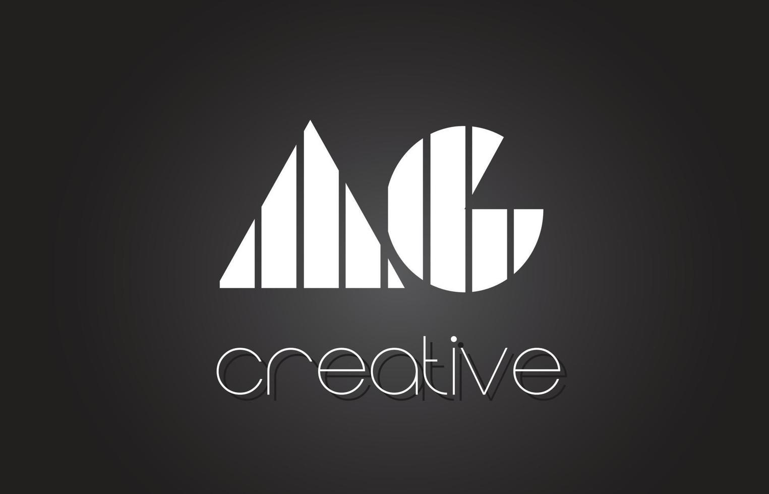 AG A G Letter Logo Design With White and Black Lines. vector