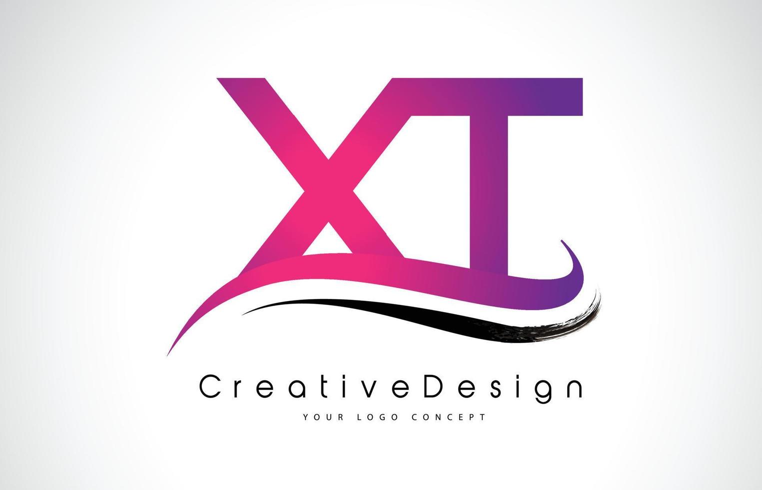 XT X T Letter Logo Design. Creative Icon Modern Letters Vector Logo.