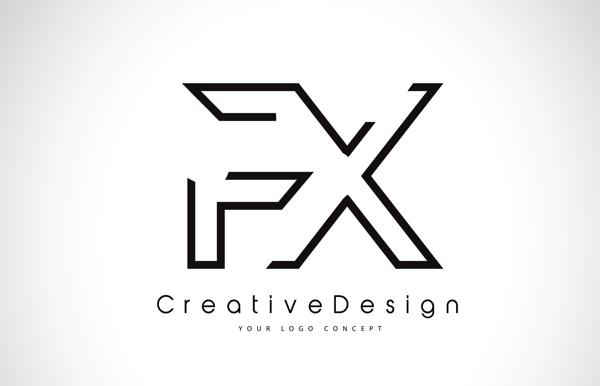 Red and black fx f x letter logo design creative Vector Image