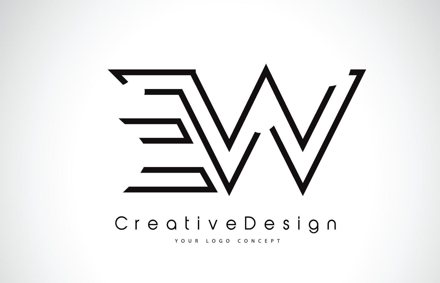 EW E W Letter Logo Design in Black Colors. vector