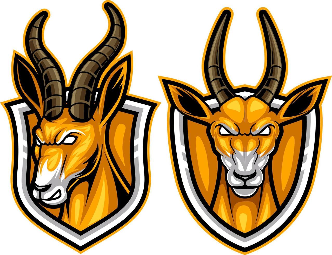 antelopes set animal mascot esport logo illustration vector