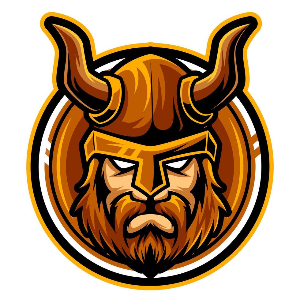 cabeza vikinga, mascota esports logo vector ilustración