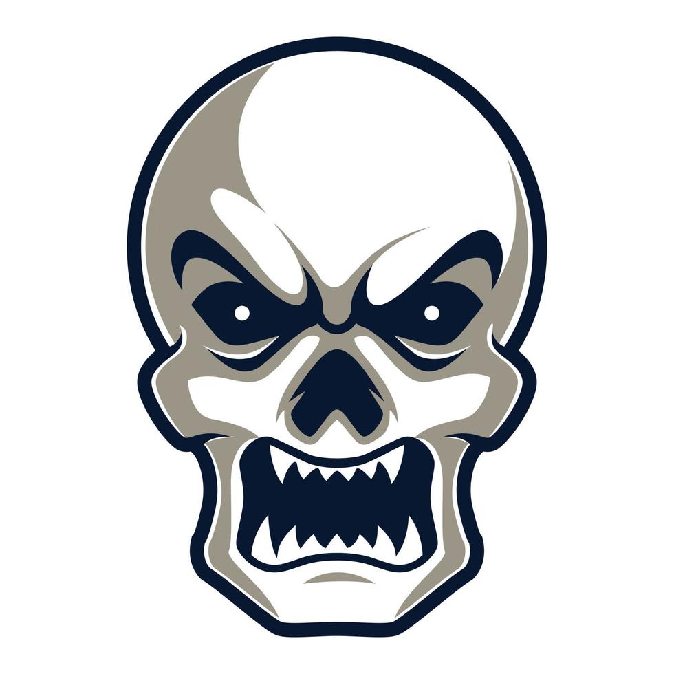 cabeza zombie aterrador enojado, mascota esports logo vector ilustración