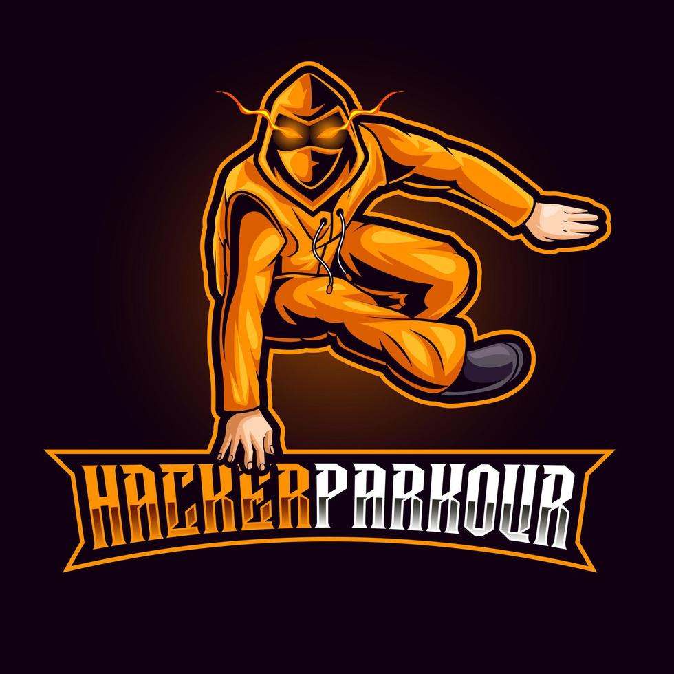 mascota hacker para el logotipo de deportes y esports vector