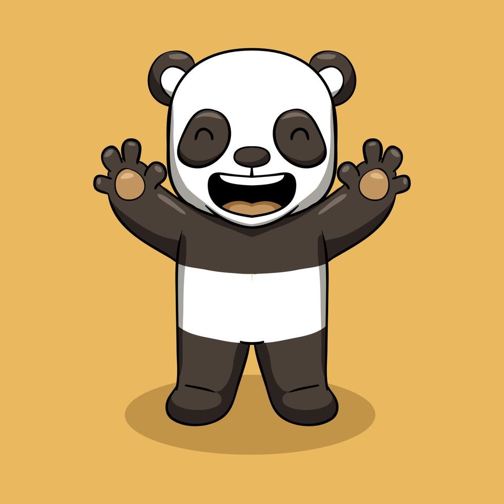 Ilustración de vector de mascota panda lindo