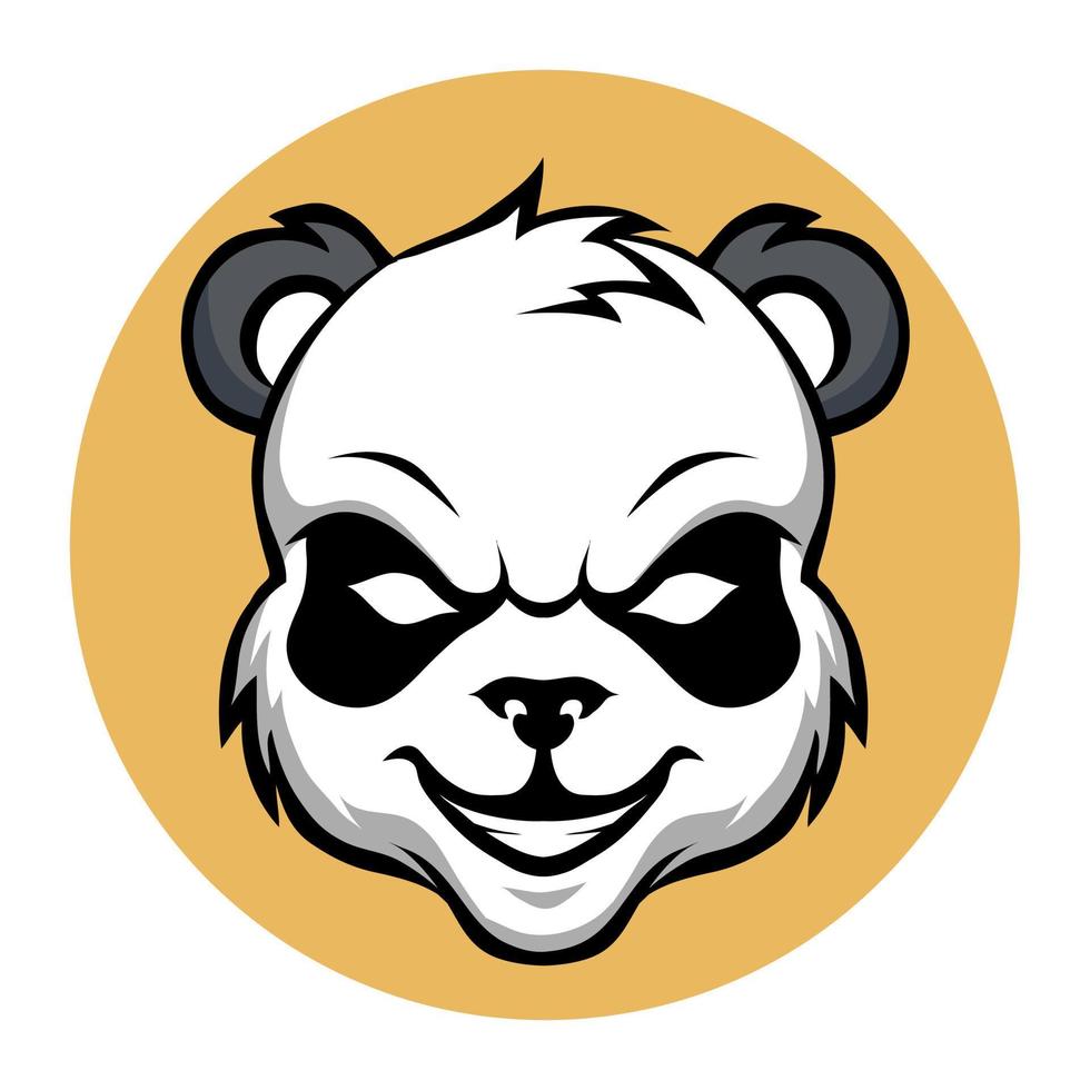 cabeza panda mascota esports logo vector ilustración