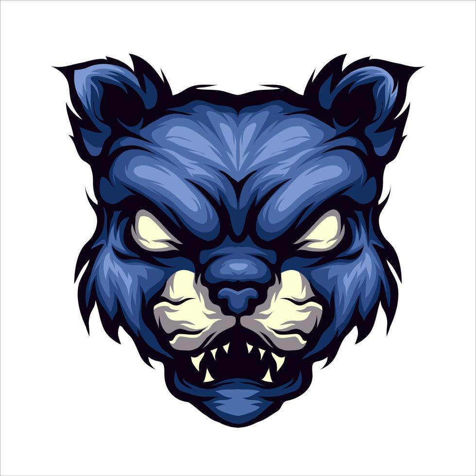 cat head angry, mascot vector illustration