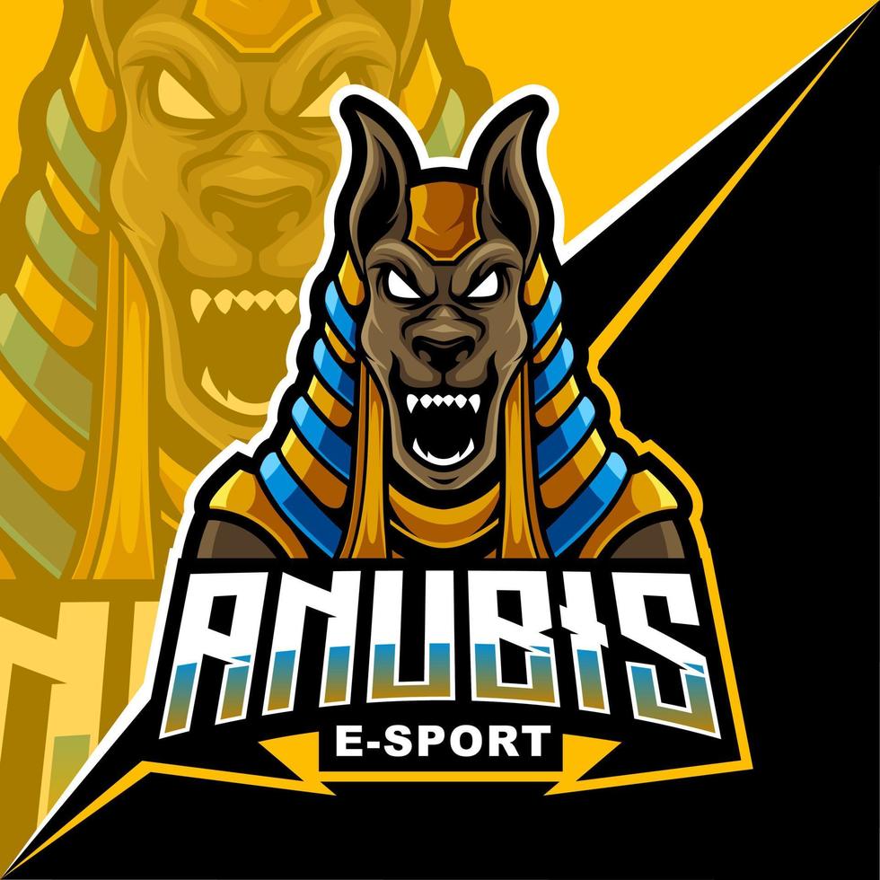 mascota de anubis para deportes y esports logo ilustración vectorial vector