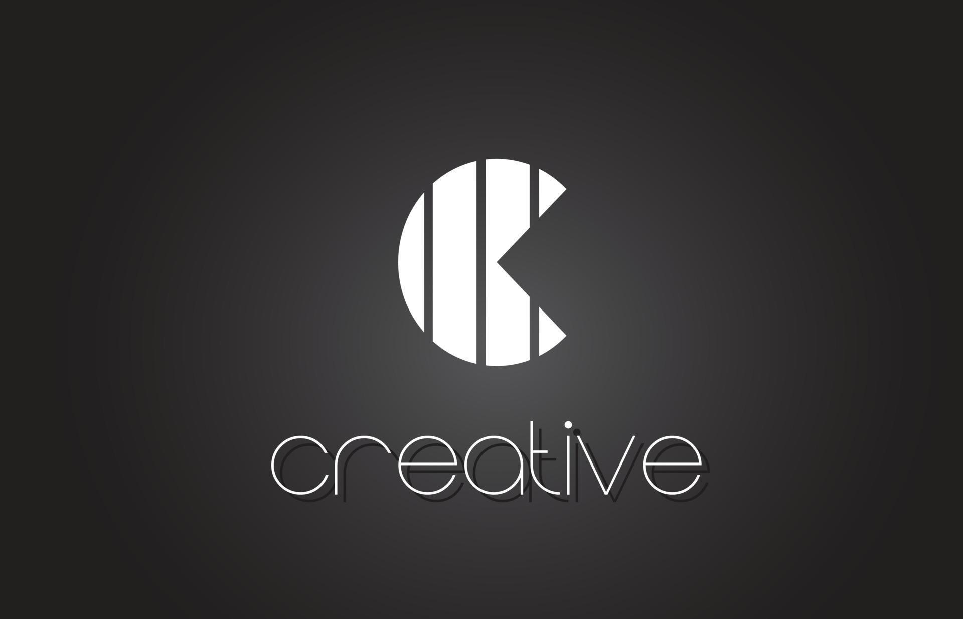 C Letter Logo Design With White and Black Lines. 5076619 Vector Art at