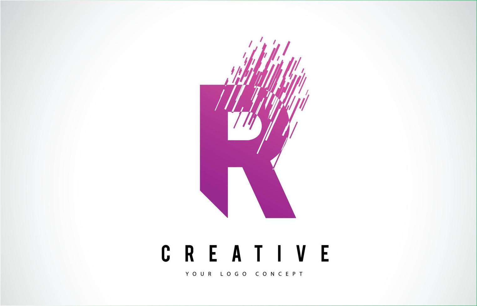 diseño de logotipo de letra r con colores morados vector
