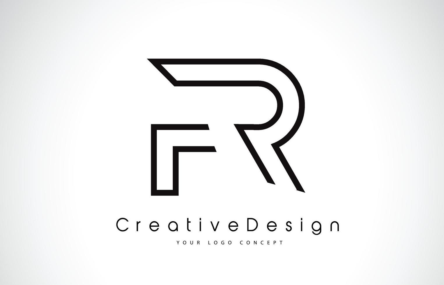 FR F R Letter Logo Design in Black Colors. vector