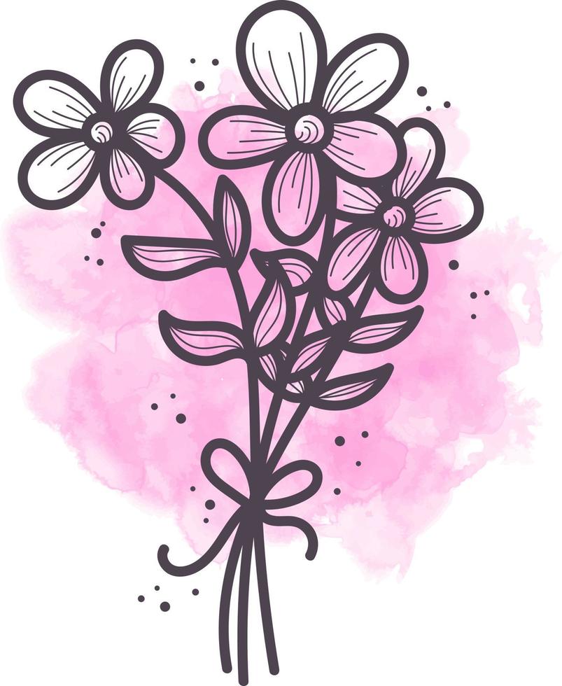 Pink Watercolor Flower in Beautiful Style vector