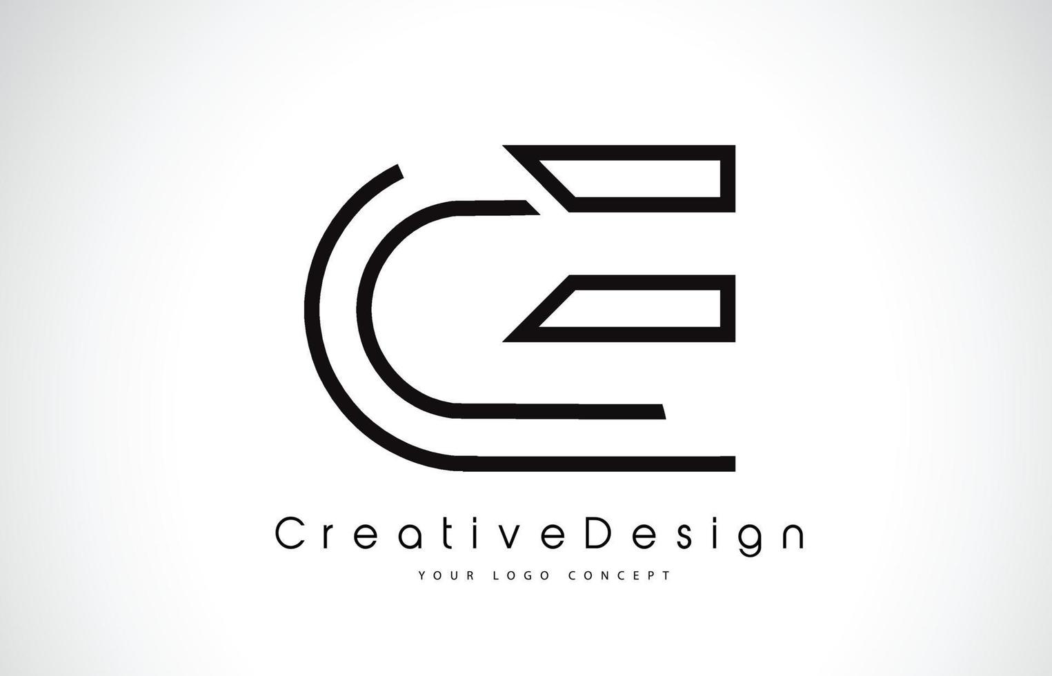 CE C E Letter Logo Design in Black Colors. vector