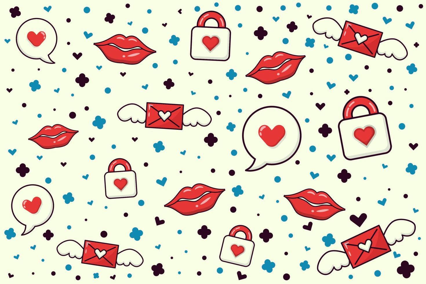 Hand Drawn Outline Valentines Objects Background Vector Design