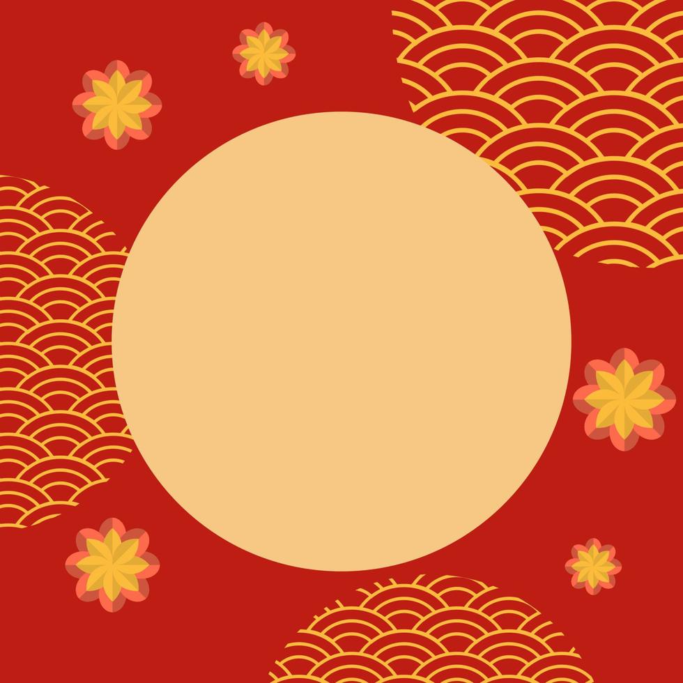 Flat Chinese New Year Mockup Vector Illustration Design great for mockup, even greeting card, banner, poster, flyer, template, background, and many more relating to chinese new year