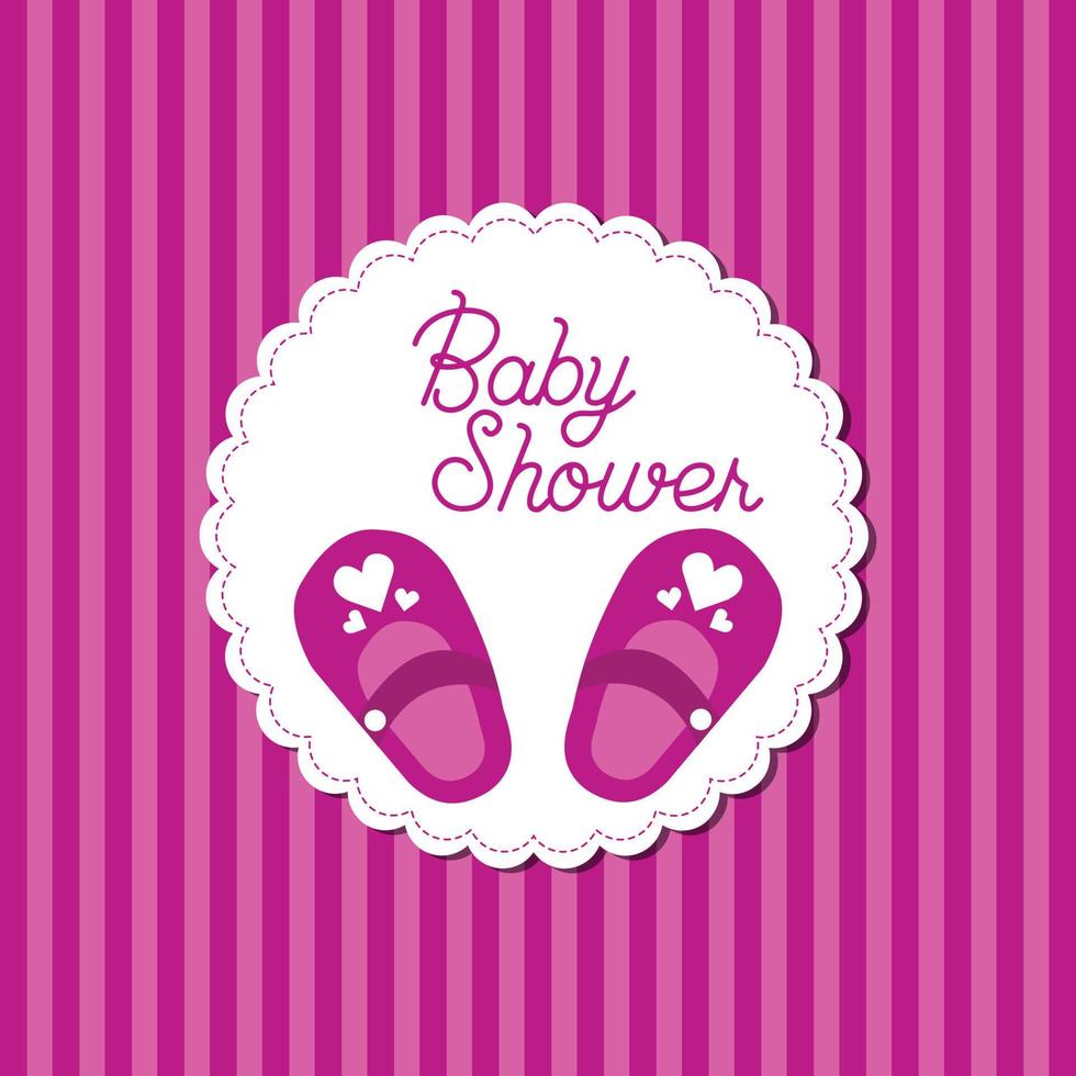 tarjeta de baby shower en una ilustración de concepto de fondo rosa vector