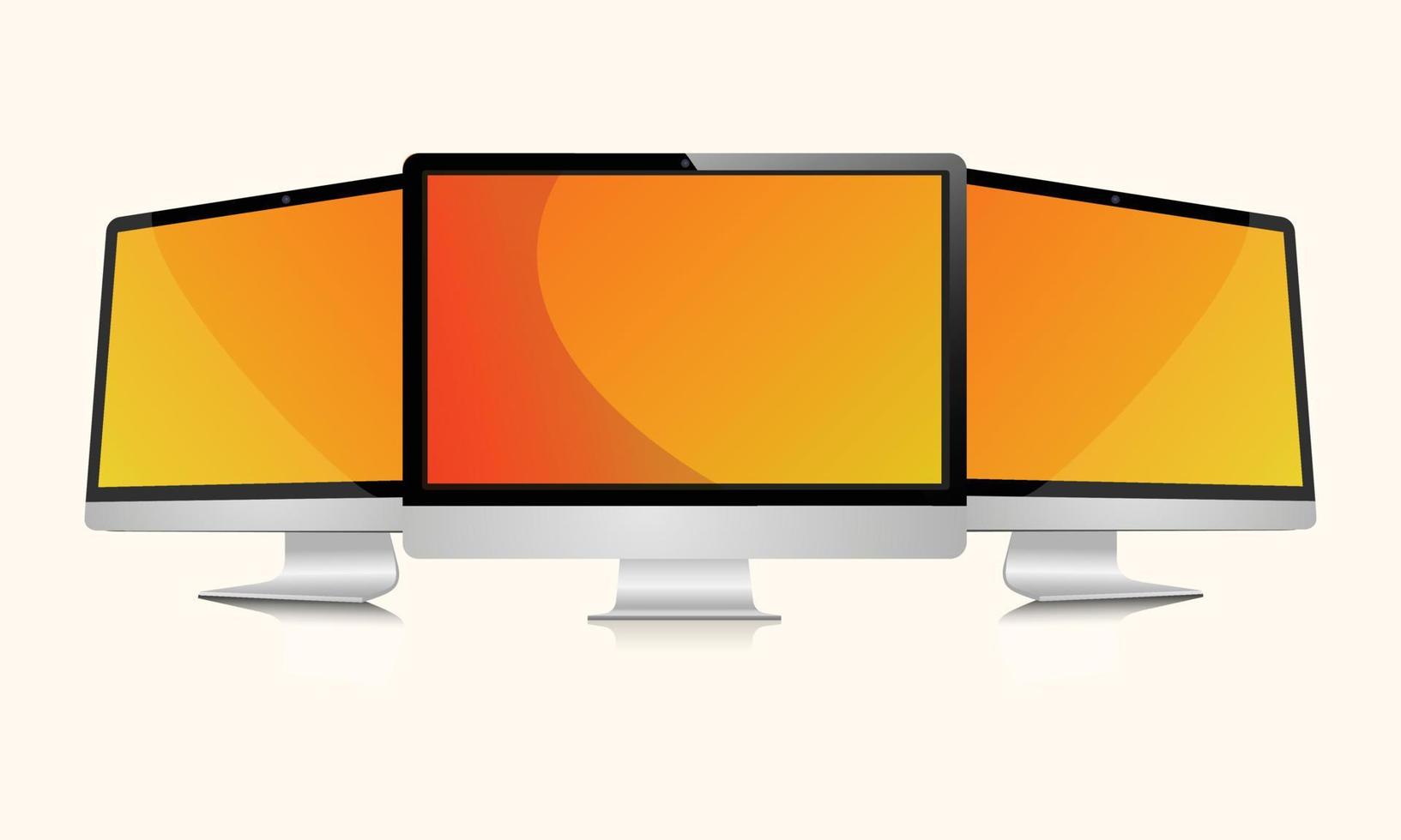 Set of Computer Monitor flat design vector