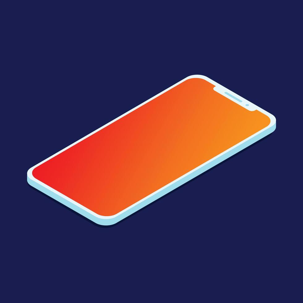 isometric smartphone flat illustration concept presentation vector