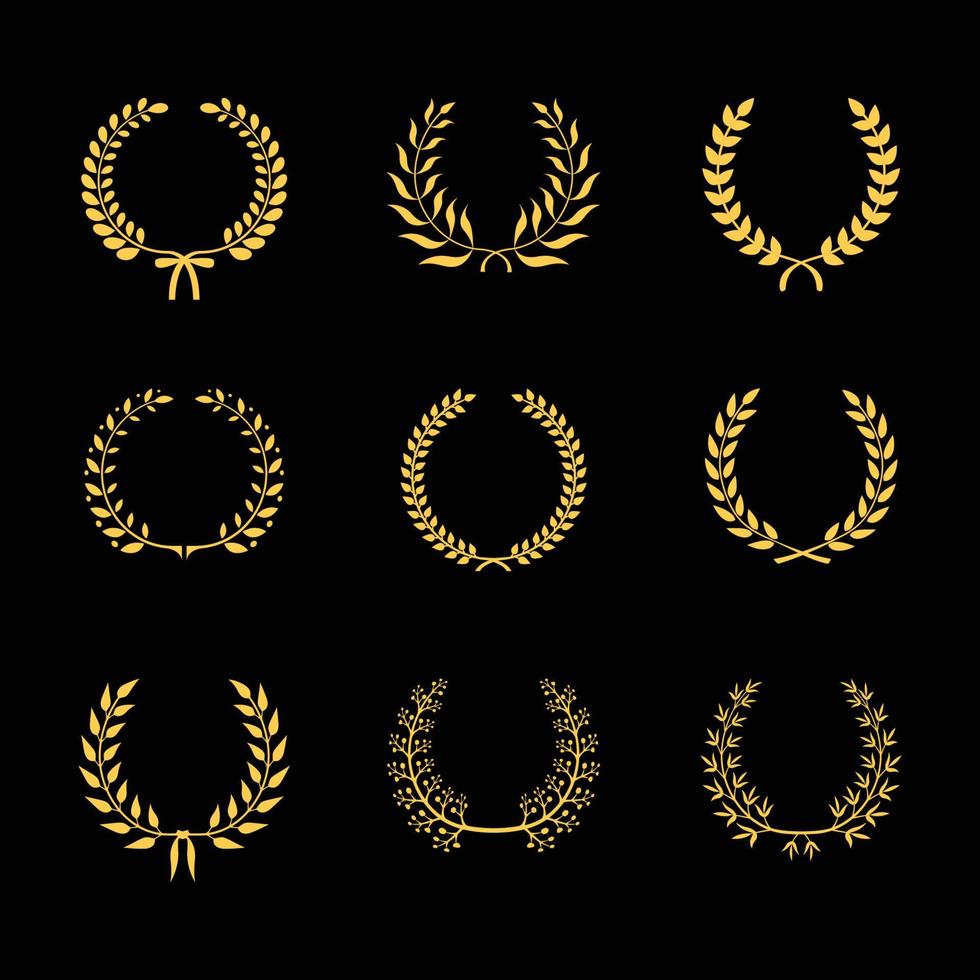 vector laurel wheat floral and circular frames