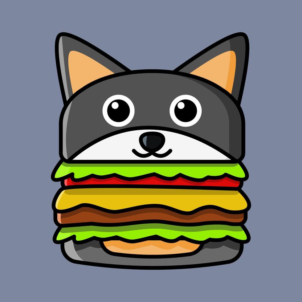 Burger Dog Cute and funny vector