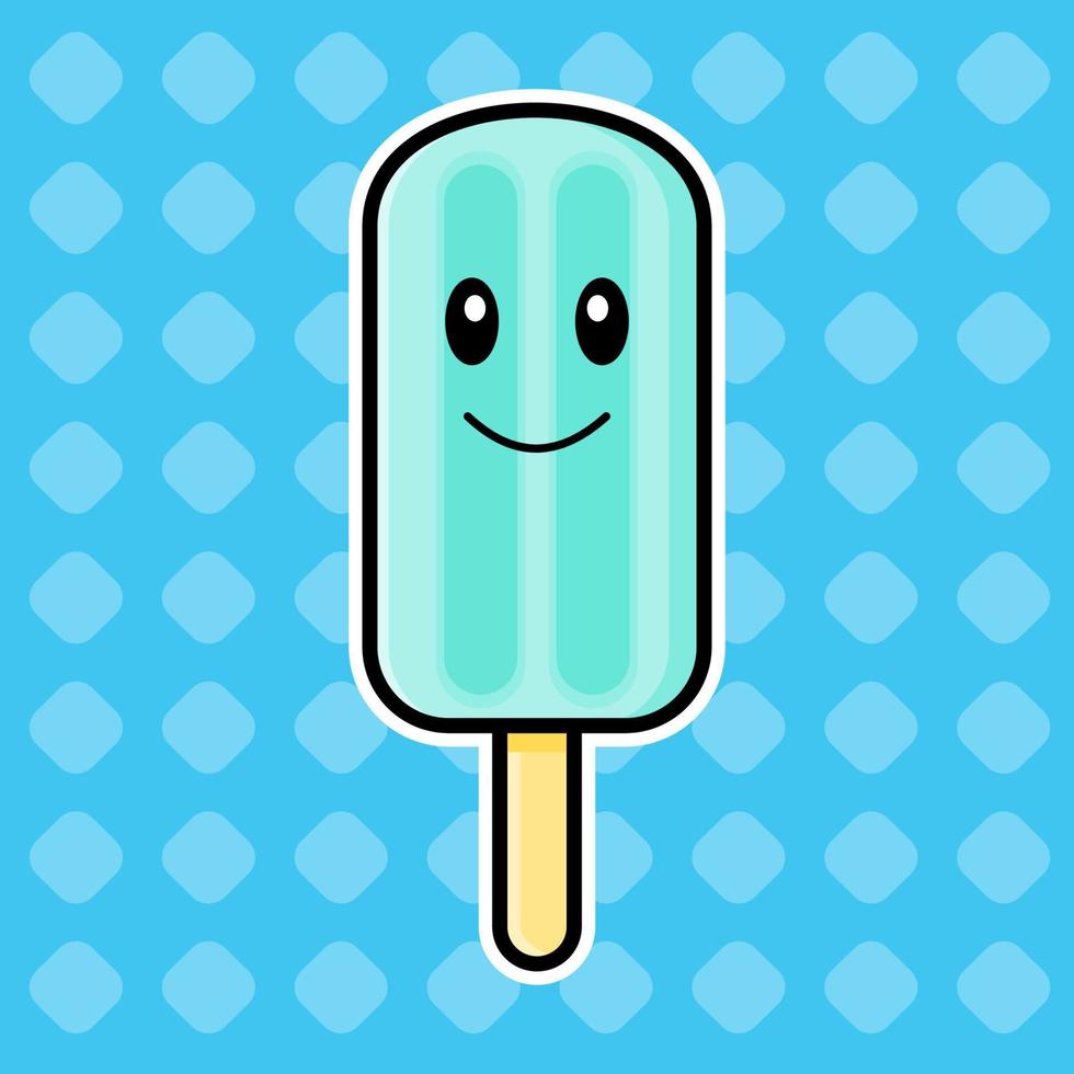 Ice cream cute cartoon style vector