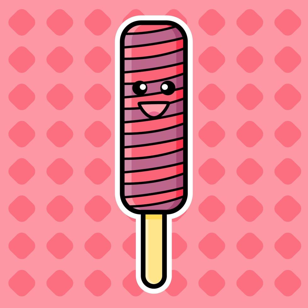 Ice cream cute cartoon style vector