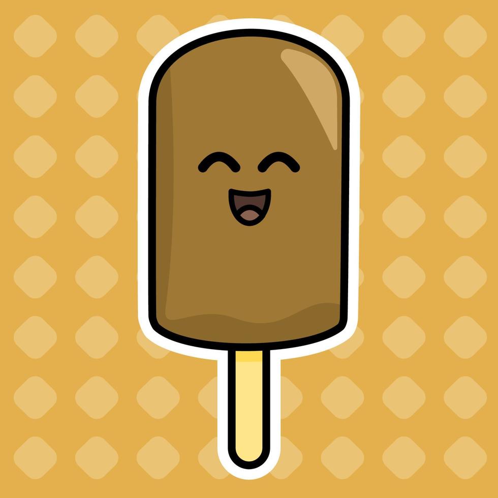 Ice cream cute cartoon style vector