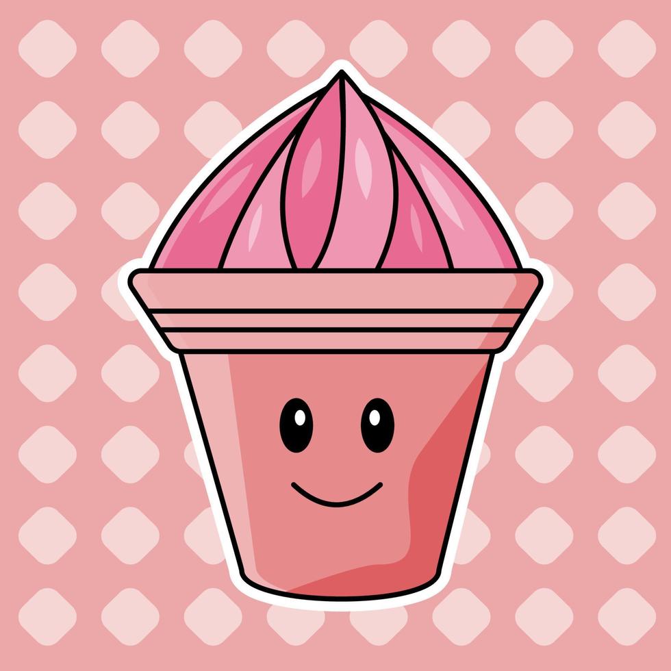 Ice cream cute cartoon style vector
