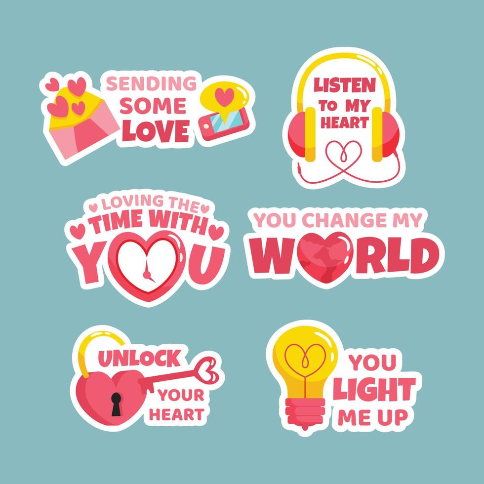 Heart Valentine's Stickers vector